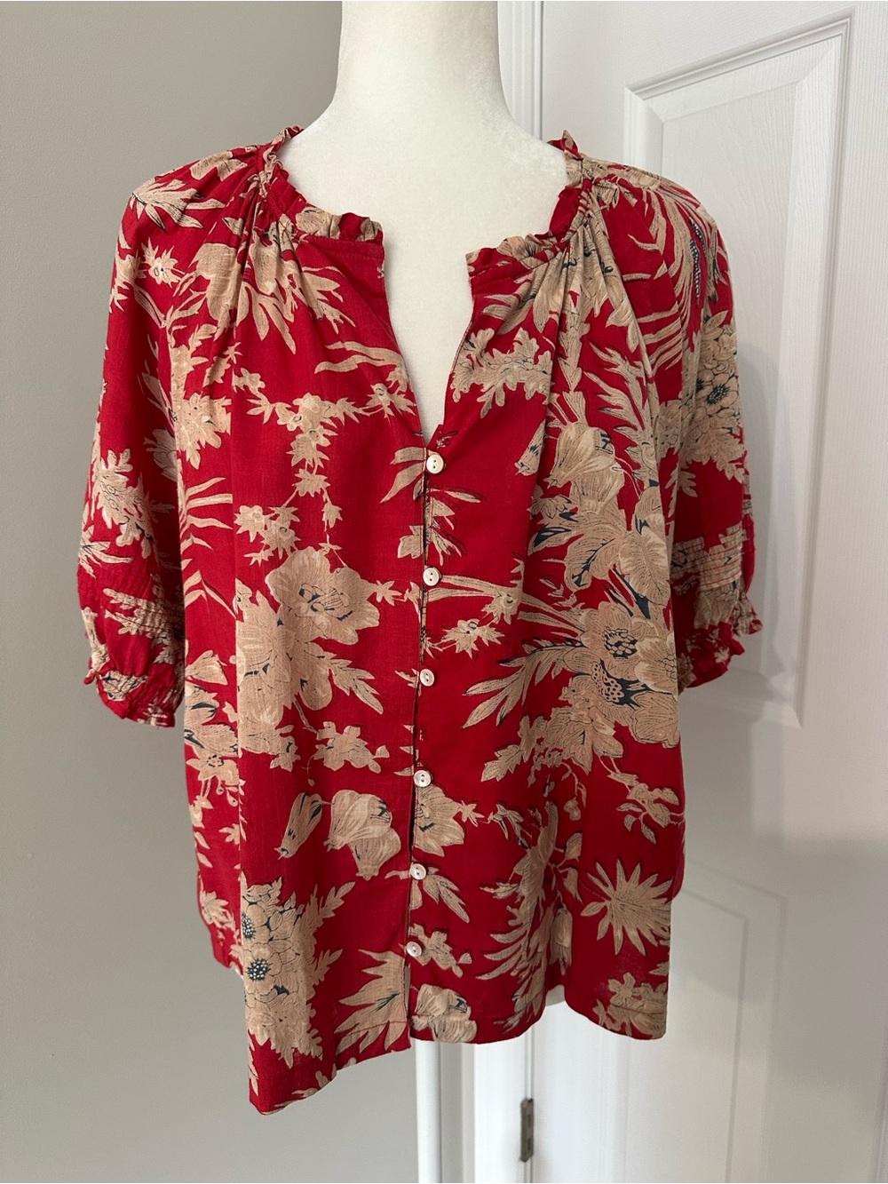 Dylan Red Floral Blouse